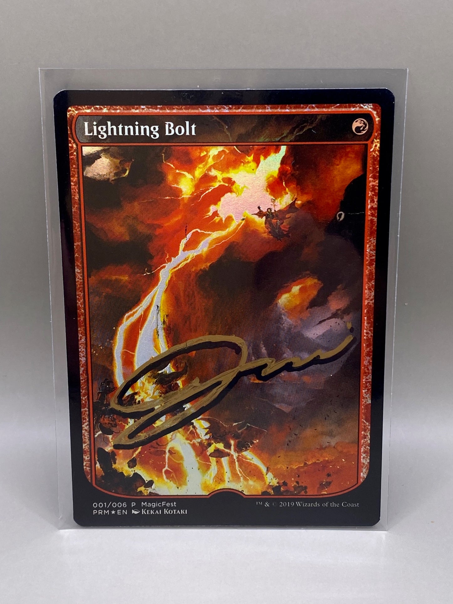 Magic the Gathering 2019 MagicFest Promo 'Lightning Bolt' Artist Proof by Kekai Kotaki